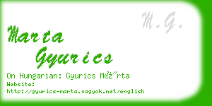 marta gyurics business card